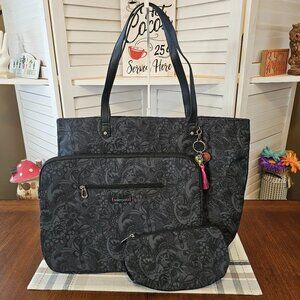 Sakroots Black Spirit Desert Design, Metro Tote 3 pc Set, NWOT